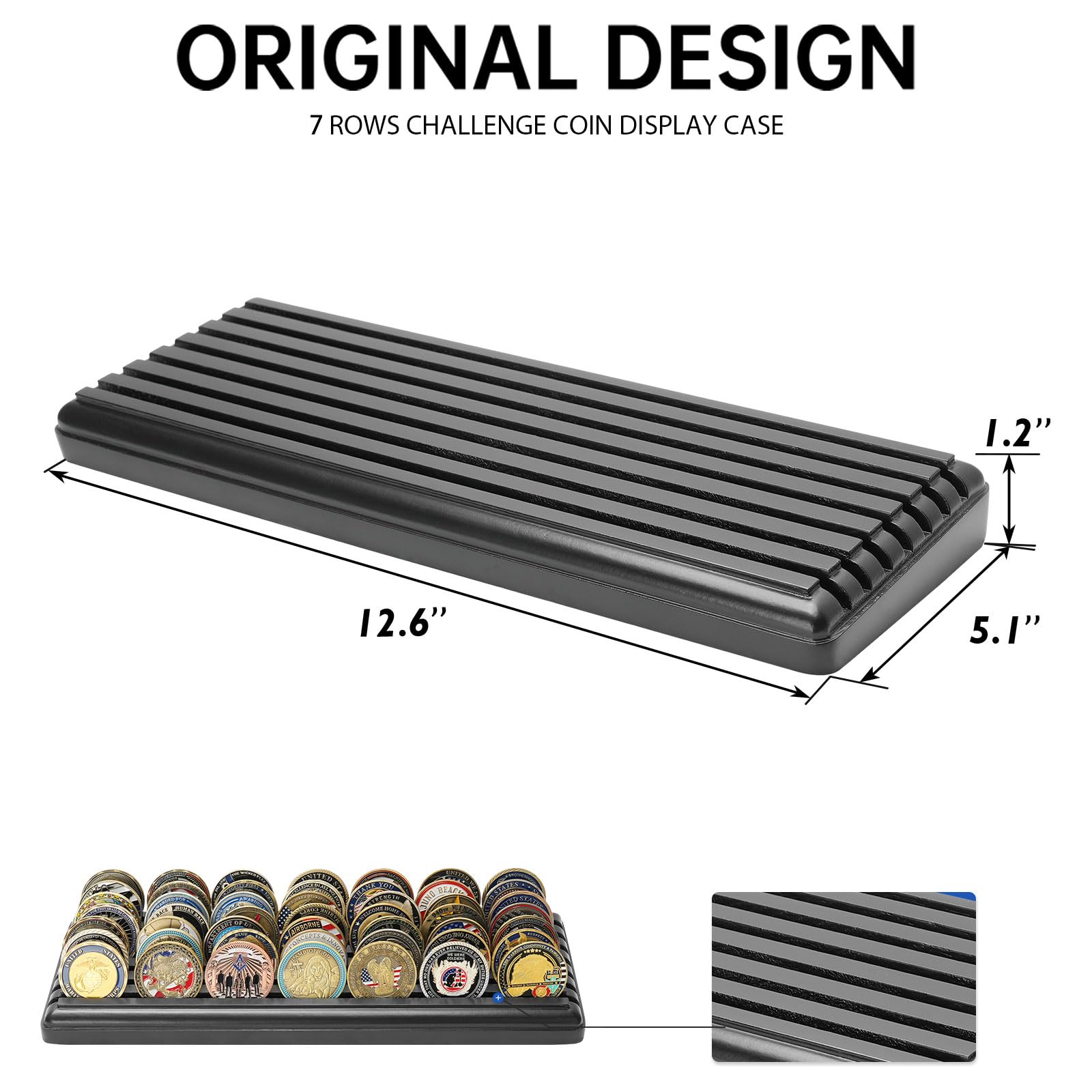 PandaHall 3-Tier Wooden Coin Display Stand - 7 Rows, Detachable, For Challenge & Military Coins (15.7 Inch) - View #8