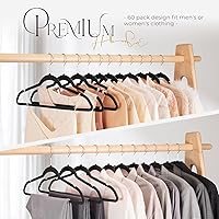 Vista 8 de HOUSE DAY Perchas de terciopelo de alta calidad para ropa antideslizantes, de fieltro flocado, resistentes, duraderas, para abrigos y trajes