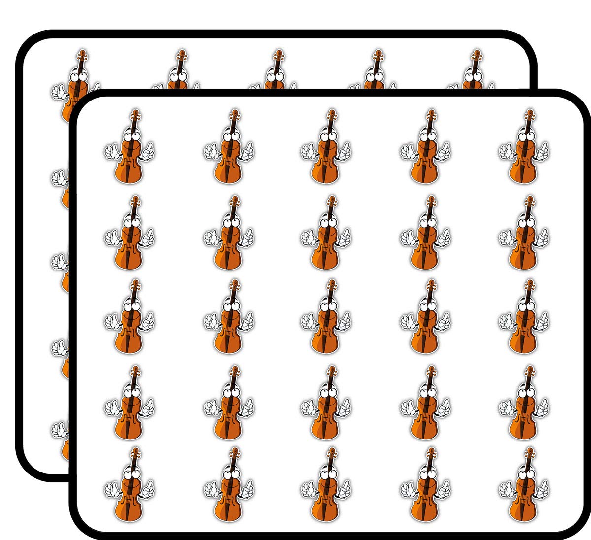 Violin Smiley Face Stickers - 50 Pack For Scrapbooking, Journals & Crafts