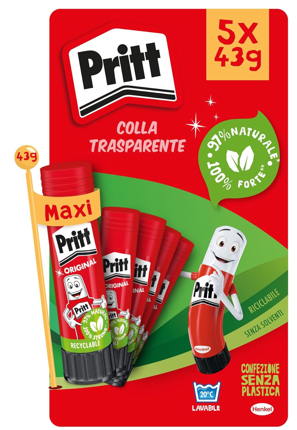 Pritt Colla Stick 43 Gr, Colla Per Babini Sicura E Affidabile, Colla