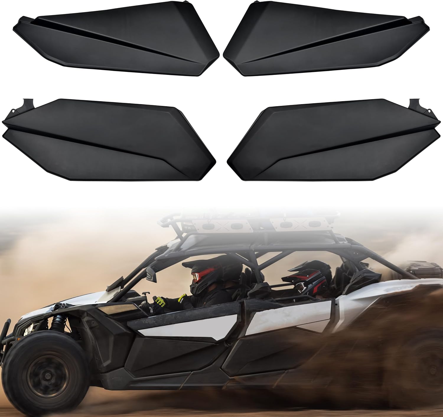 SAUTVS Lower Doors Kit for Can-Am X3 Max, Lower Door Inserts Panels with Built-in Metal Frame for Can Am Maverick X3 Max RS DS 2017-2025 Accessories (4 Doors, Front & Rear)