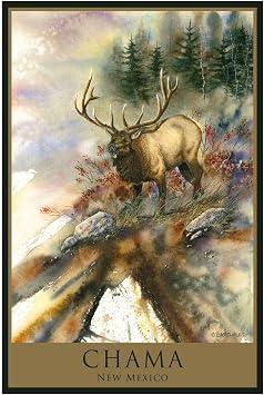Chama New Mexico Ridge Runner Elk Giclee Art Print Poster from Alla Prima Painting by Artist Dave Bartholet 30" x 45"