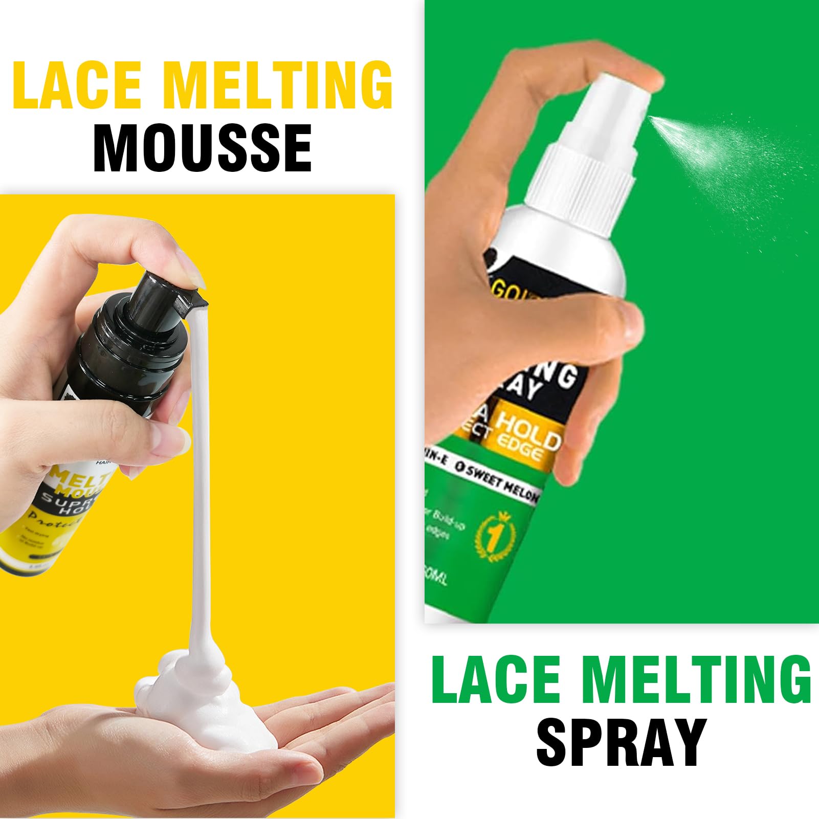 Lace Melting Spray Lace Melt schiuma e tenuta della punta, colla per capelli senza colla, spray per parrucche, set di installazione per parrucche