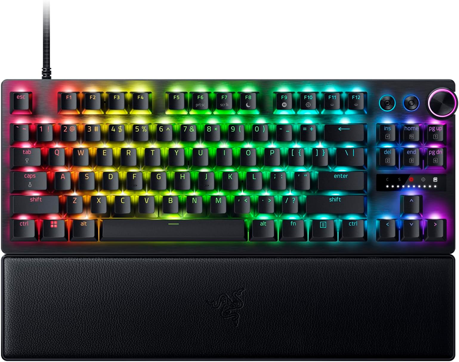 Razer Huntsman V3 Pro TKL - Tenkeyless Analog, E-Sports Optical Keyboard (Digital Multifunction Steering Wheel and Dedicated Control Buttons, Two-Layer Textured PBT Keys) SE Layout | Black