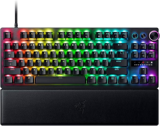 Razer Huntsman V3 Pro TKL (Switches analógicos) - Teclado Gamer Tenkeyless (interruptores ópticos analógicos Ajustables de 0,1 a 4,0 mm, Disparo rápido, Teclas PBT Doubleshot) AZERTY | Negro