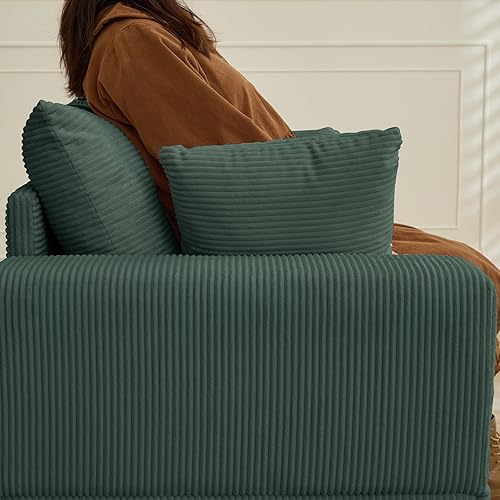 Miniatura 4 de PUREMIND Tumbona de 43 pulgadas para interiores con otomana, tumbona de gran tamaño con almohadas, cómodas sillas de lectura para adultos, sofá cama