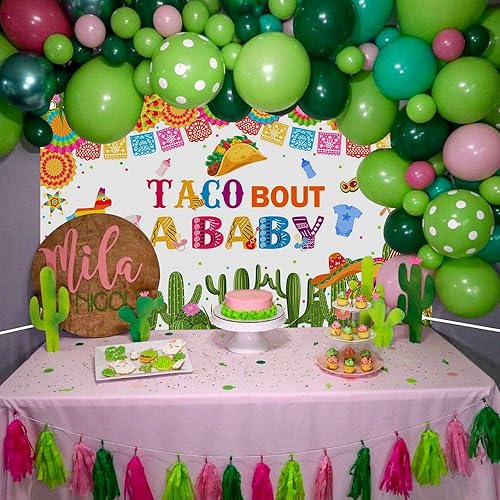 Miniatura 4 de Avezano Telón de fondo para fiesta de baby shower, Taco Bout a Baby, fiesta mexicana, decoración de fiesta de baby shower, temática de cactus