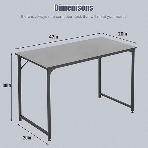 Miniatura 9 de Escritorio para computadora de 39 pulgadas, mesa de estudio para espacio pequeño, escritorio de oficina en casa con patas de metal, marco de metal