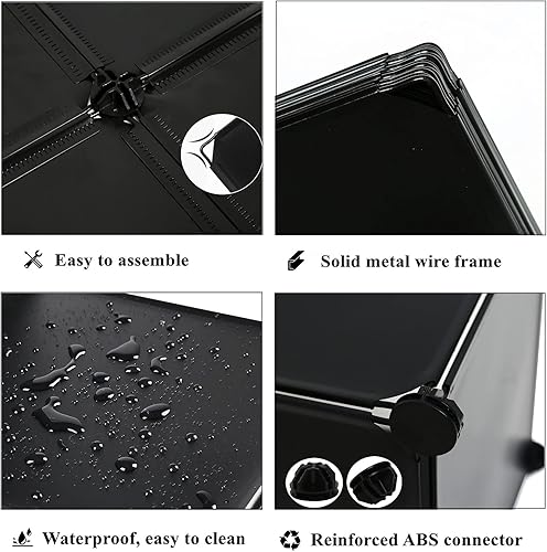 Vista 58 de AWTATOS Organizador de almacenamiento de cubos, organizador de armario de 16 cubos, estantes de almacenamiento apilables, organizador de ropa Blanco