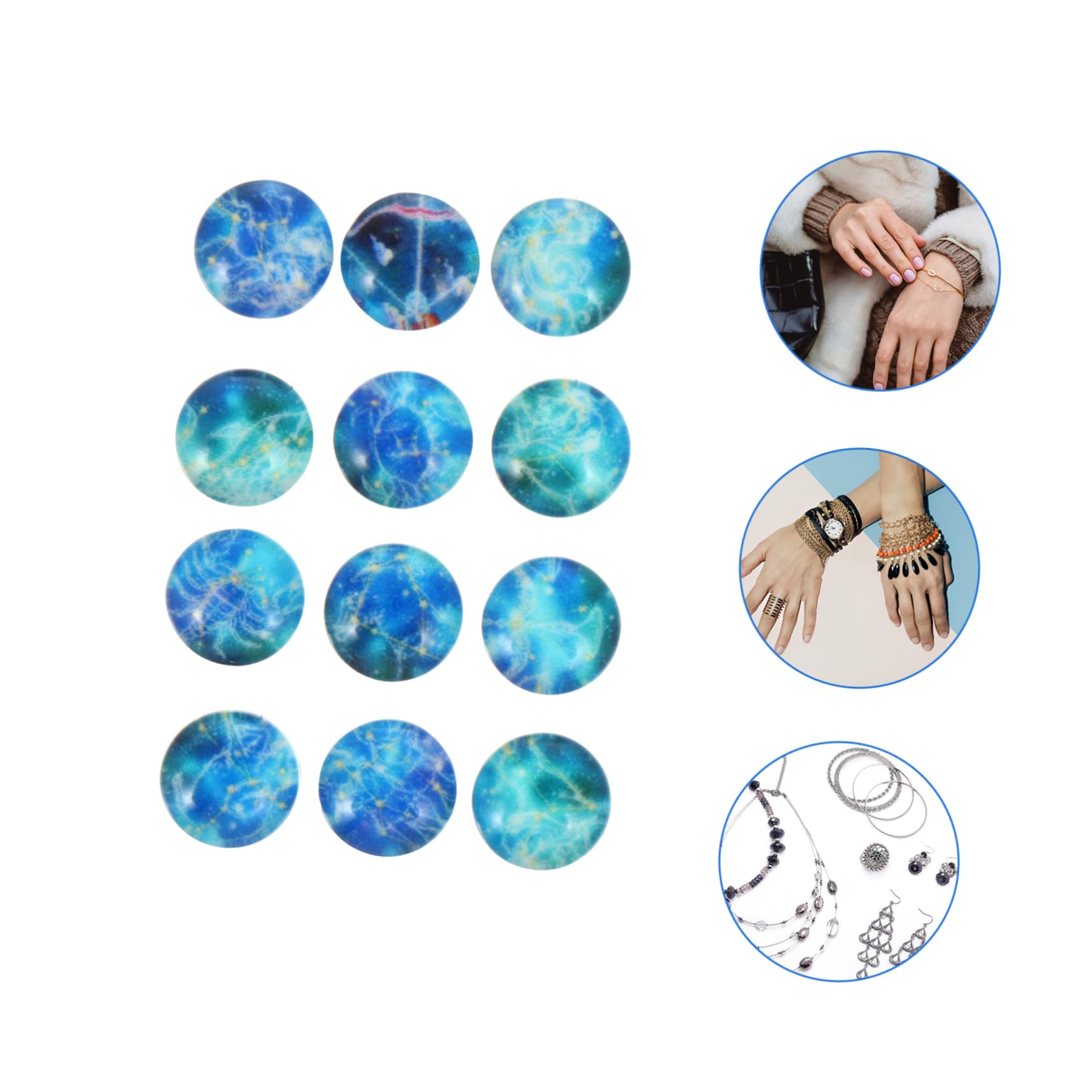 Lurrose 300stücke Nachtleuchtende Für Bastelarbeiten Glühende Zwölf Sternzeichen Patches Glassteine Für Schmuck Und Dekoration