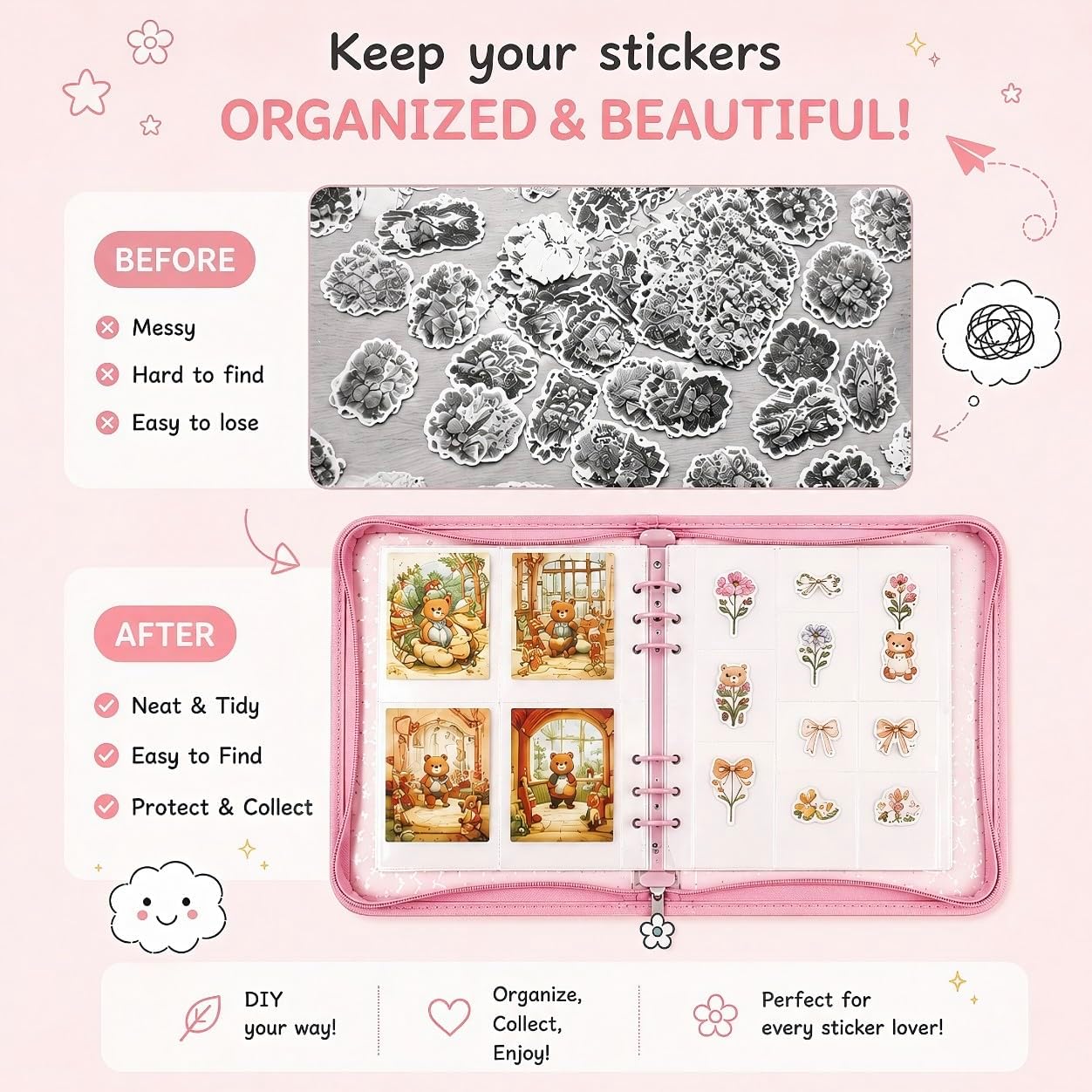 Derimmdi 4 in 1 Sticker Storage Organizer A5 Binder image 5