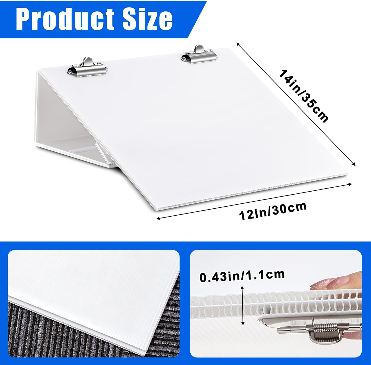 Nuanchu Folding Slant Board for Writing 14 x 12 Inch Large Slanted Clipboard Adjustable Tilted Writing Board Sloped Surface to Improve Handwriting Legibility Endurance for Office Reading(1 Pcs)