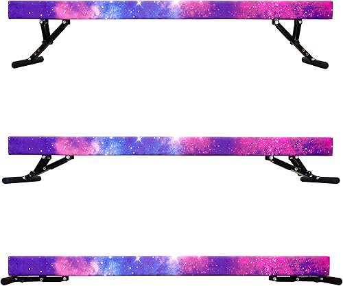 Miniatura 16 de Viga balana ajustable para niños, haz de gimnasia de 8 pies, haz de piso alto y bajo para todos los niveles de gimnasia, equipo de gimnasia