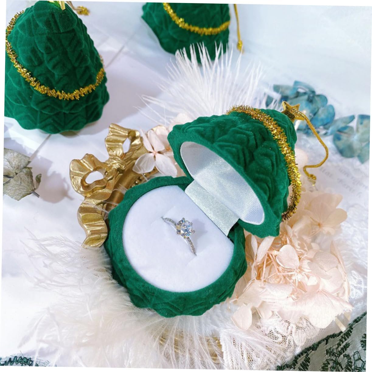BESPORTBLE 2PCS Christmas Tree Jewelry Box Lightweight Storage for Earrings Rings Decorative Xmas Packing Box Unique Holiday for Jewelry Display Organization image 4