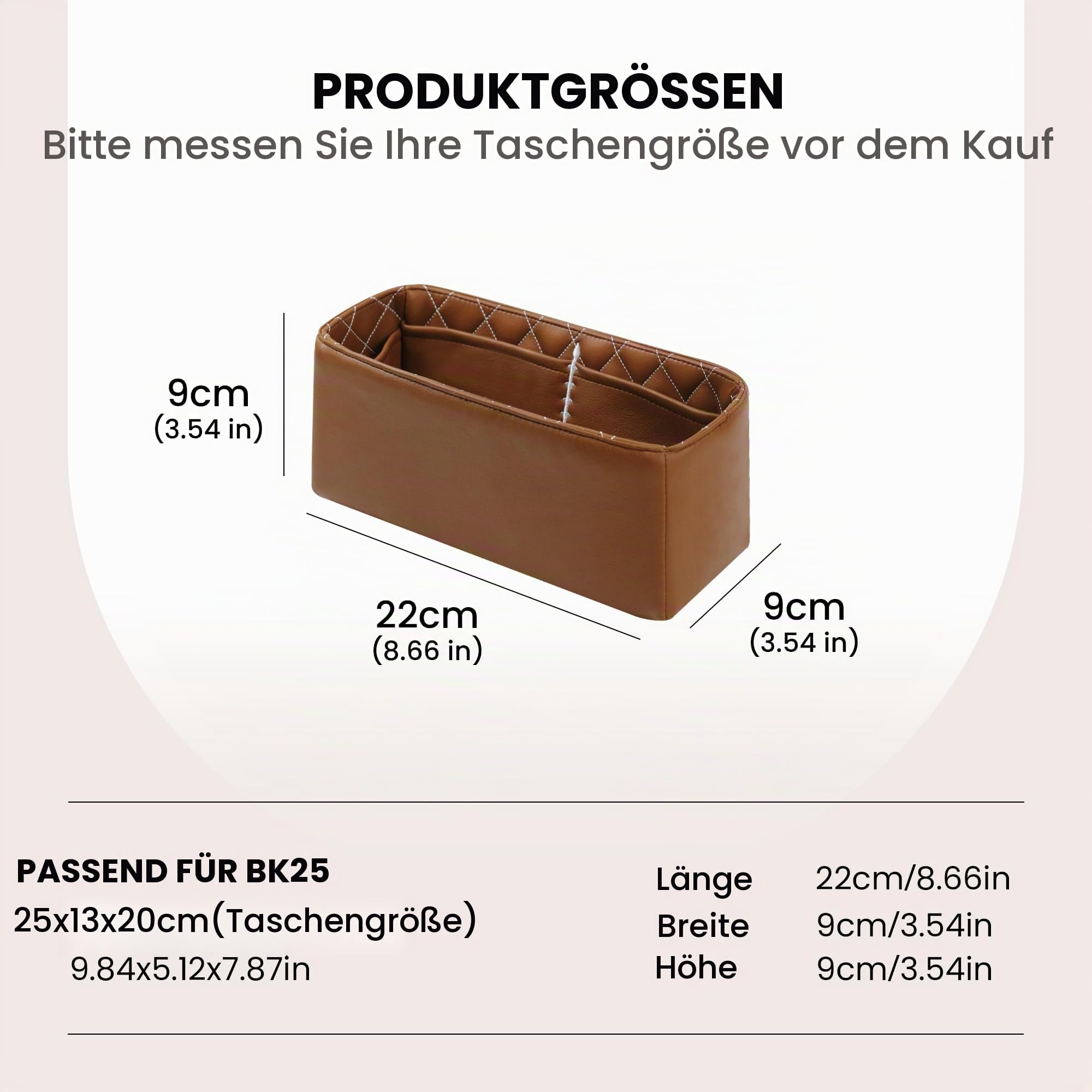 DGAZ Luxus Leder Handtaschen Organizer für Hermès Birkin 25, Gold