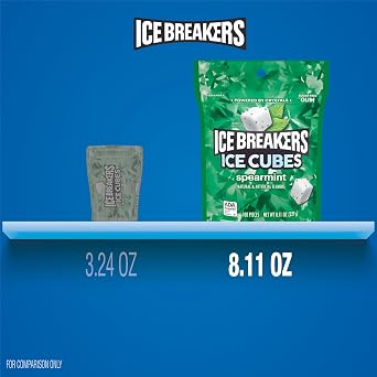 ICE BREAKERS Spearmint Sugar-Free Gum Pouch, 8.11 oz, 100 ct