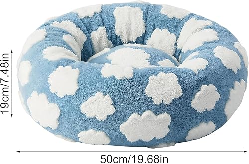 Miniatura 6 de Cama redonda para gatos, 19.7 x 19.7 x 7.5 in, práctico cojín de dona para gatos, camas redondas lavables para gatitos, cojín nido de mascotas, nido