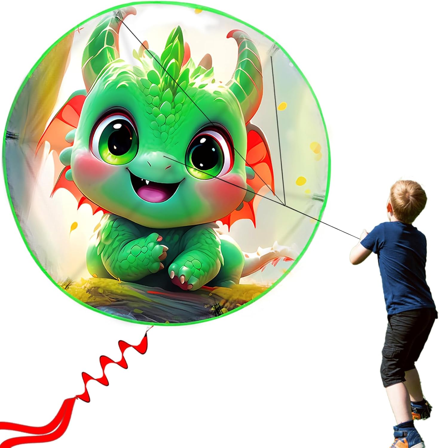 HENGDA KITE Rounded Kite,for Kids and Adults,Easy to Fly,Excellent Fabric and Structure Design,The Pictures are Beautiful in high Definition,Suitable for Beginners(31x31)