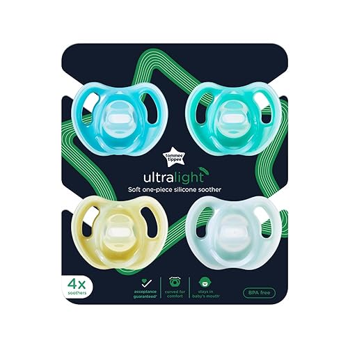 Miniatura 8 de Tommee Tippee Chupete de silicona ultraligero, diseño simétrico de una sola pieza, Binkies de silicona sin BPA, 6-18 meses, paquete de 4 chupetes