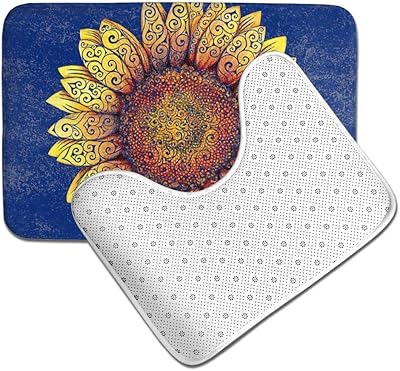 Amazon Com Mahenshangm 2 Piece Bathroom Rug Set Swirly Sunflower Non Slip Bath Mats Doormat 15 7 X 23 6 Inch And U Shaped Toilet Mat Super Water Absorbent Bath Rugs Home Kitchen