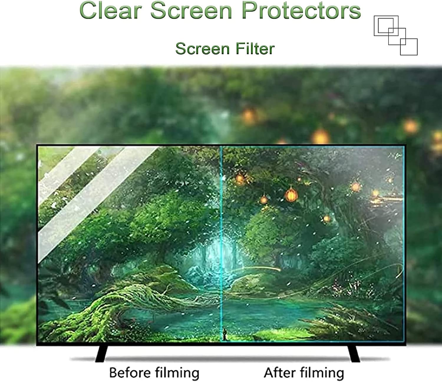 32-75 Inch TV Screen Protector, Frosted Anti Glare/Anti Blue Light/Dustproof Filter Film, Protect Your Eyes