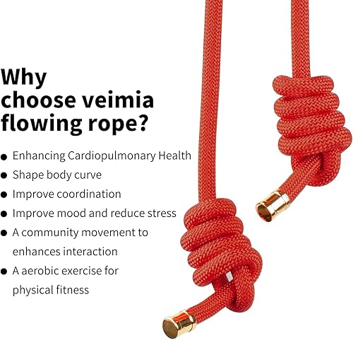 Miniatura 4 de veimia Cuerda de flujo para fitness, de alto rendimiento, cuerda de entrenamiento de doble tejido, cuerda de salto de flujo ajustable para hombres y
