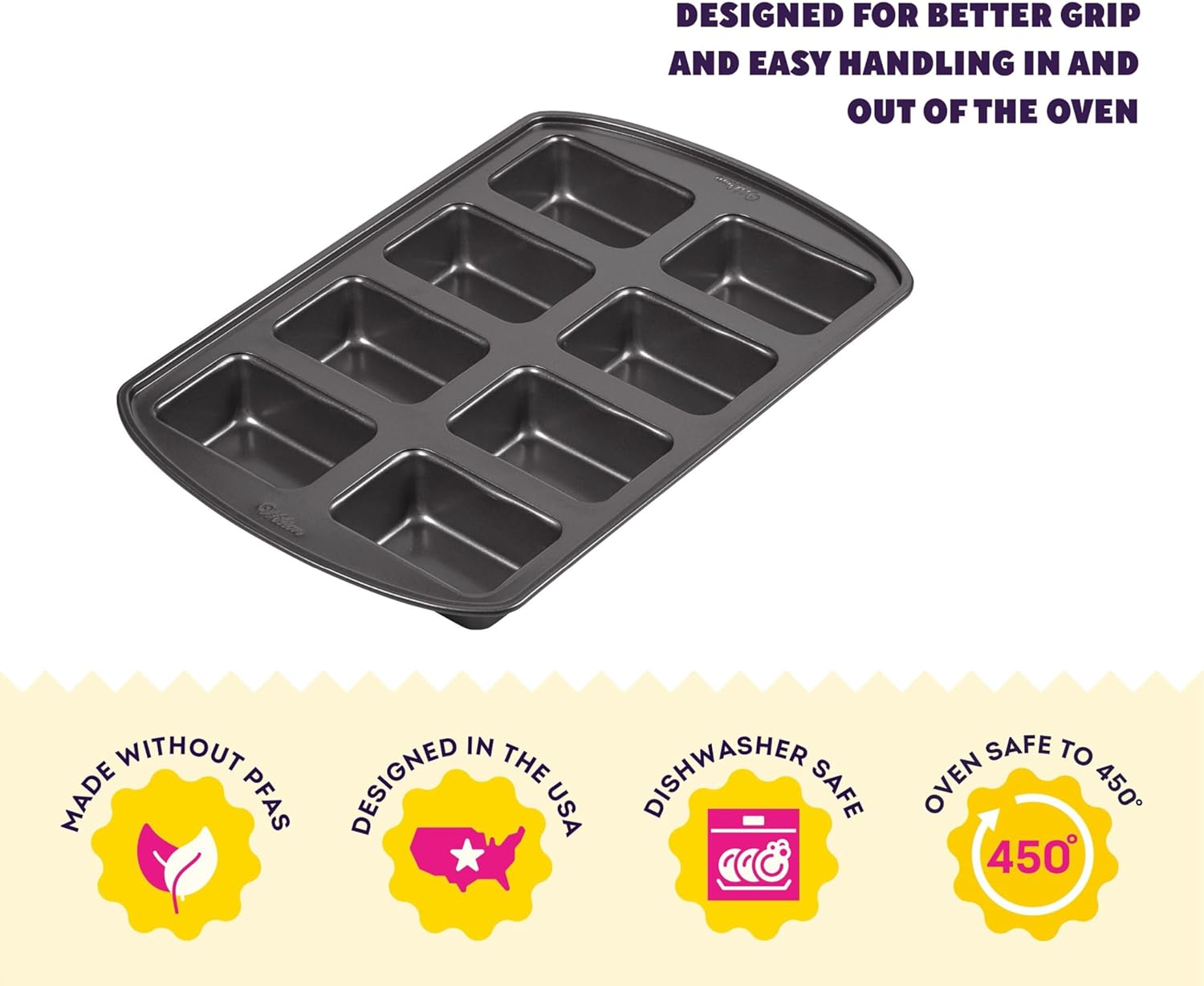 Wilton Gold Non-Stick Mini Loaf Pan, Stainless Steel Bakeware, Made without PFAS, Packaging May Vary - Image 3