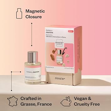 Dossier - Ambery Jasmine - Eau de Parfum Inspired By Born in Roma - Long-Lasting Warm Floral Amber Fragrance - Feminine - 1.7 fl oz (50ml)