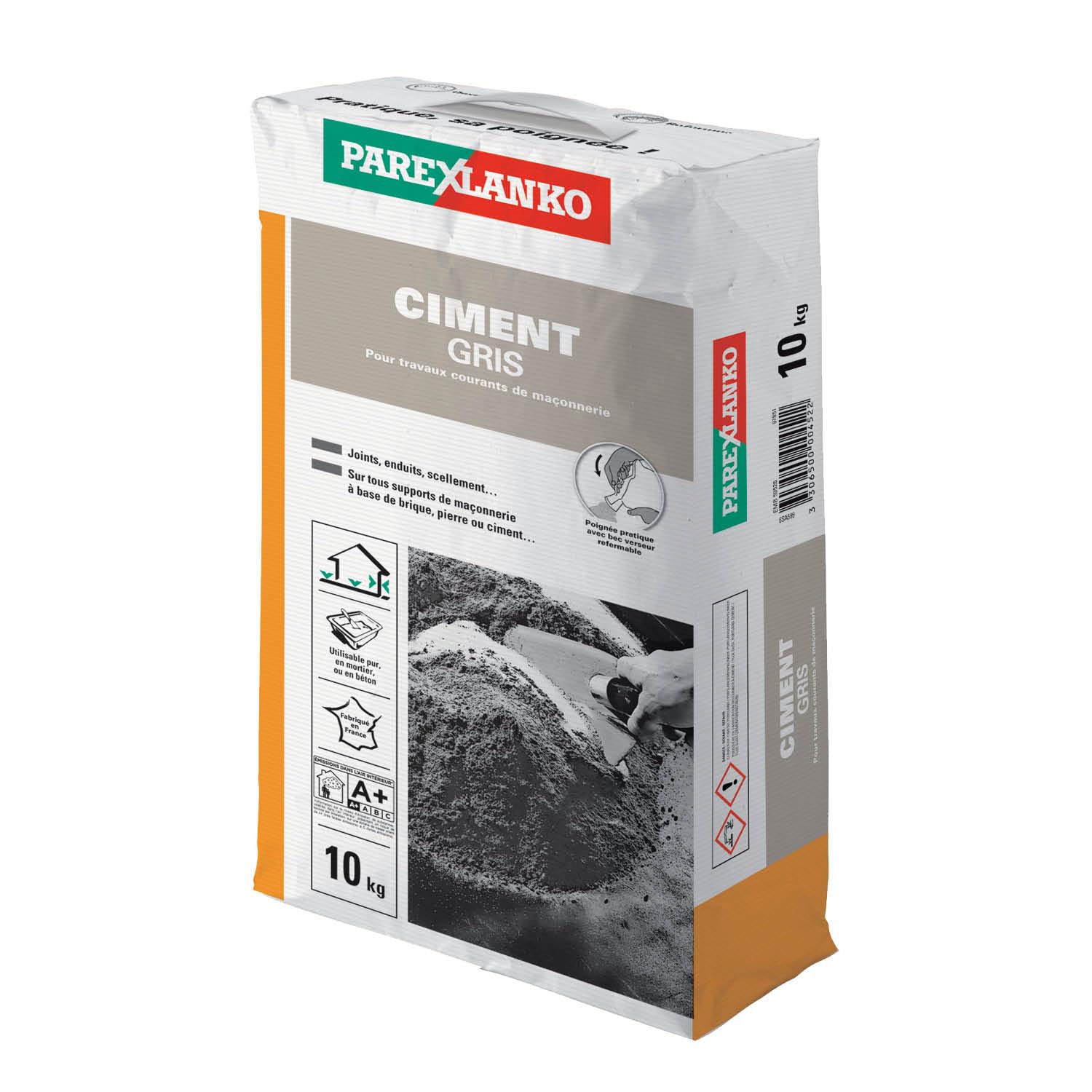 Ciment blanc Parexlanko mortier de scellement enduit joint maçonnerie 10kg