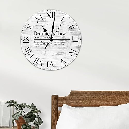 Miniatura 232 de Reloj de pared de PVC con definición de cuñado, reloj de pared redondo con citas espirituales, números romanos, tipografía, arte de pared, 8.8