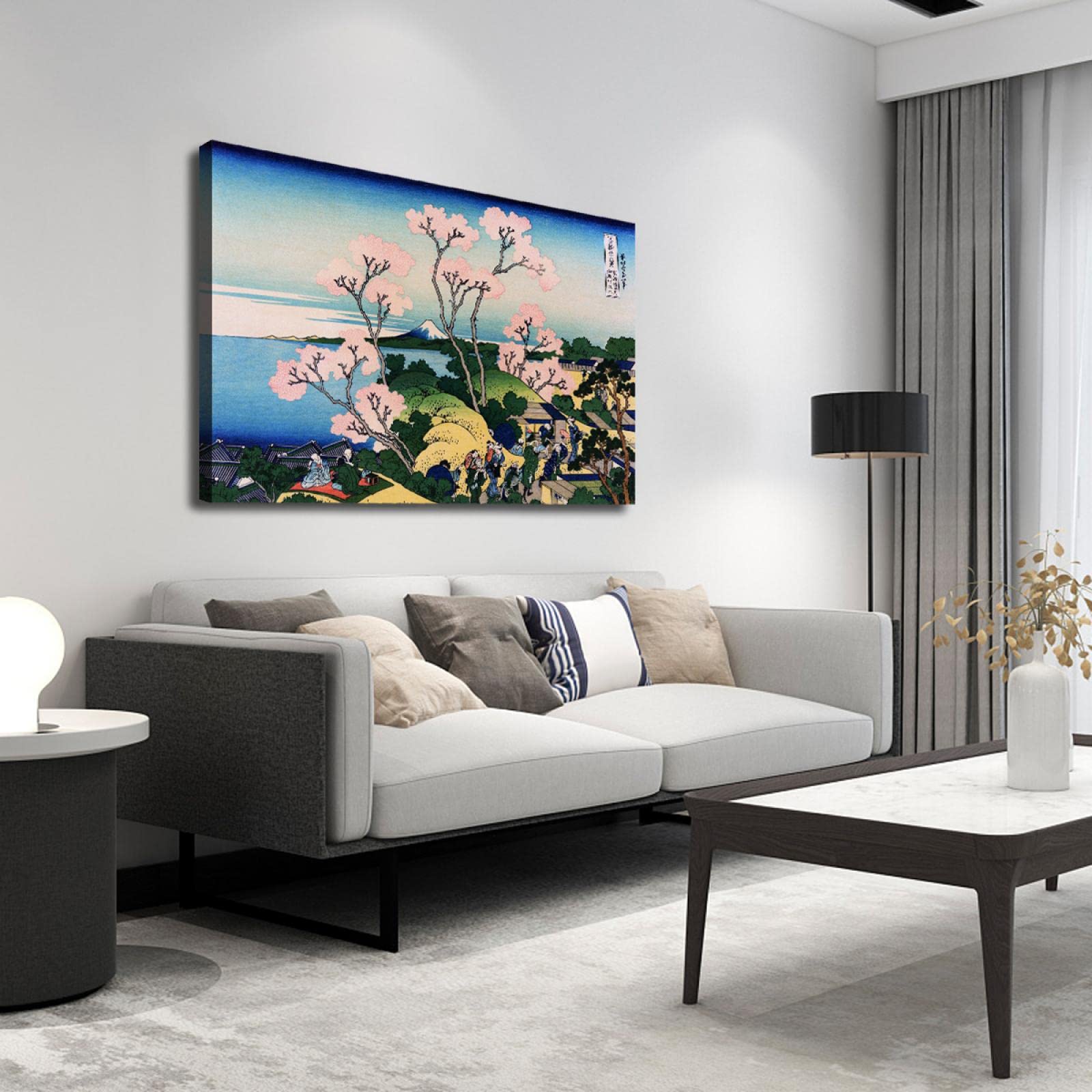 Amazon｜桜の富士山 by 葛飾北斎 ユニークな浮世絵キャンバス絵画