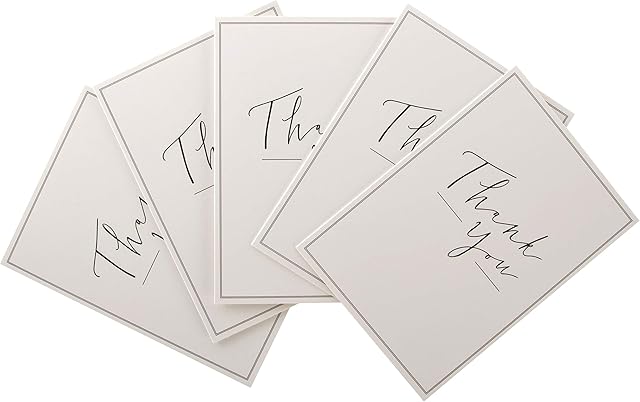 Thank You Card Multi-Pack from Hallmark - 5 Cards - 1 Classic Design, brown|beige