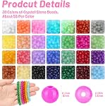 Shynek 1400 Pièces 6mm Perles en verre rond pour la fabrication de bijoux, 28 Couleurs Perles en cristal pour Bracelets DIY Artisanat(couleur solide)