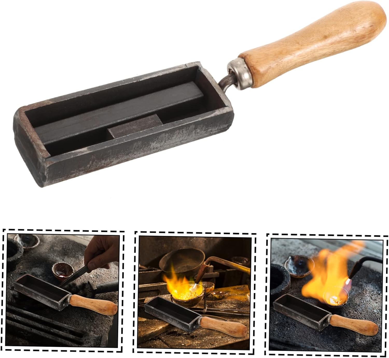 DIY Mold Iron Mold Handle for Casting Quick Heating Cooling Melting Casting Tool