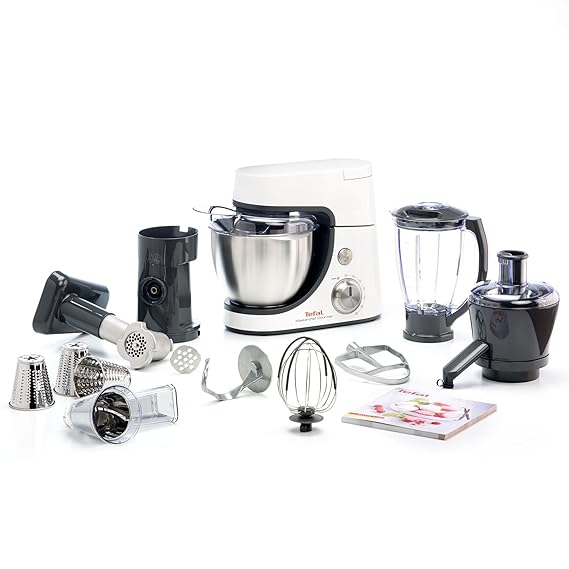 Tefal MasterChef Gourmet 900Watt Stand Mixer with 11 Food Processor (Metallic Grey) Amazon.in