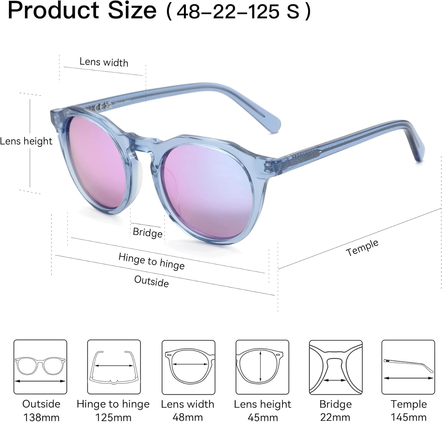 ZENOTTIC Vintage Round Polarized Sunglasses for Men Women UV400 Protection - Image 3