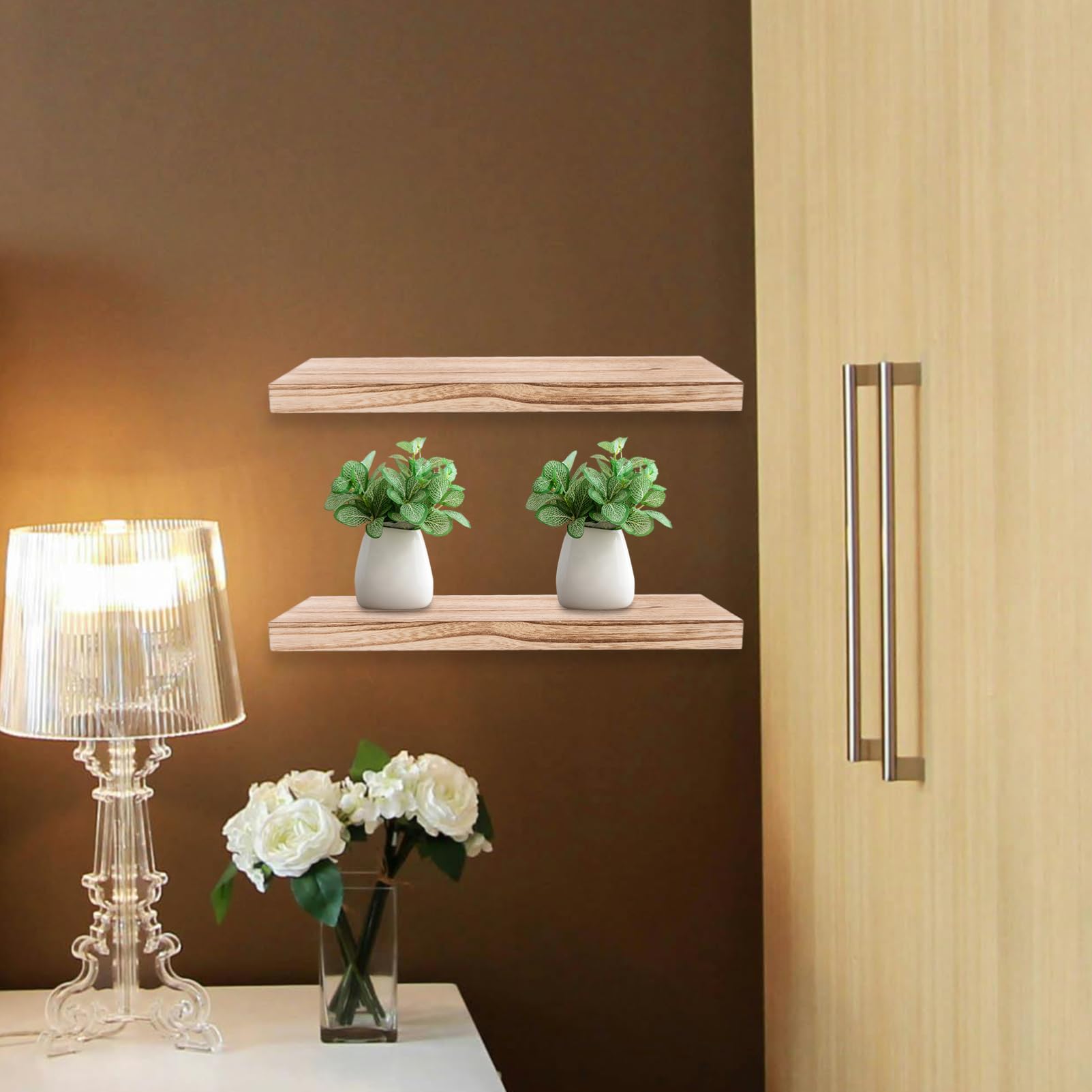 Estantes Flotantes de Madera para Pared 3 Piezas, Montaje