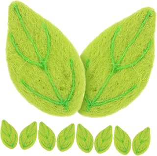 HOMSFOU 10 Piezas Encanto de Fieltro Forma de Verde para Manualidades Accesorios de Broche para Diy de Sombreros y Peinados