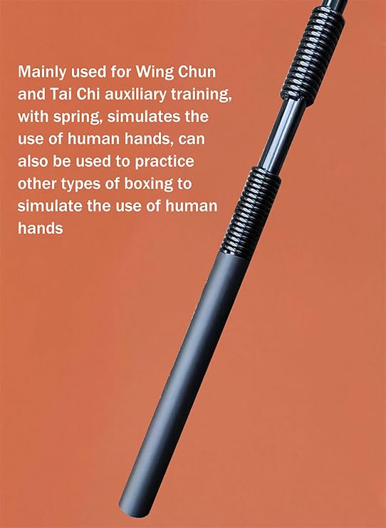 Wing Chun Dummy for Martial Arts Training, Portable Binding Type or Wall Mount Suction Cup Type Spring Pile Hand Training Equipment for Teens and Adults
