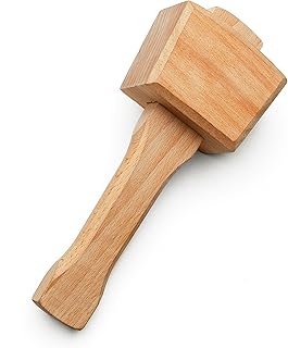 Kings County Tools Solid Beechwood Carpenters' Mallet | 3-1/2" Head Width | Taper Assembled for Storage and Transport | Used for Driving Chisels or Final Fitting | 12-Ounce Weight