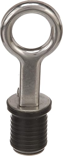 Miniatura 2 de Attwood 7520A3 Tapón de drenaje con mango a presión, para desagües de 1 pulgada de diámetro, se bloquea en su lugar, mango de acero, tapón de goma