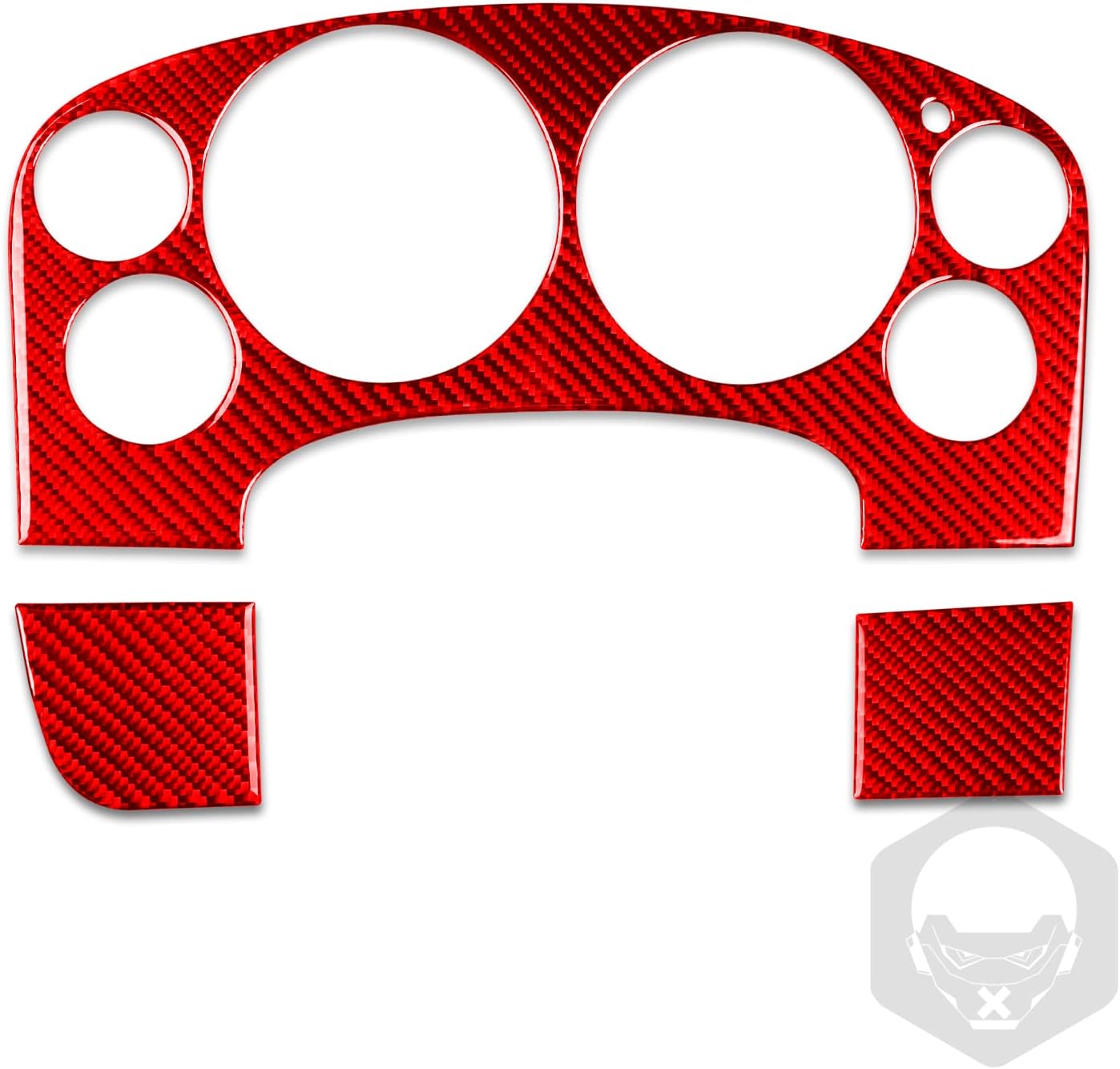 Real Red Carbon Fiber Car Dashboard Speedometer Panel Decorative Cover Sticker Set Compatible with Chevrolet Avalanche/Silverado LTZ 2007 2008 2009 2010 2011 2012 2013 Auto Interior Accessories