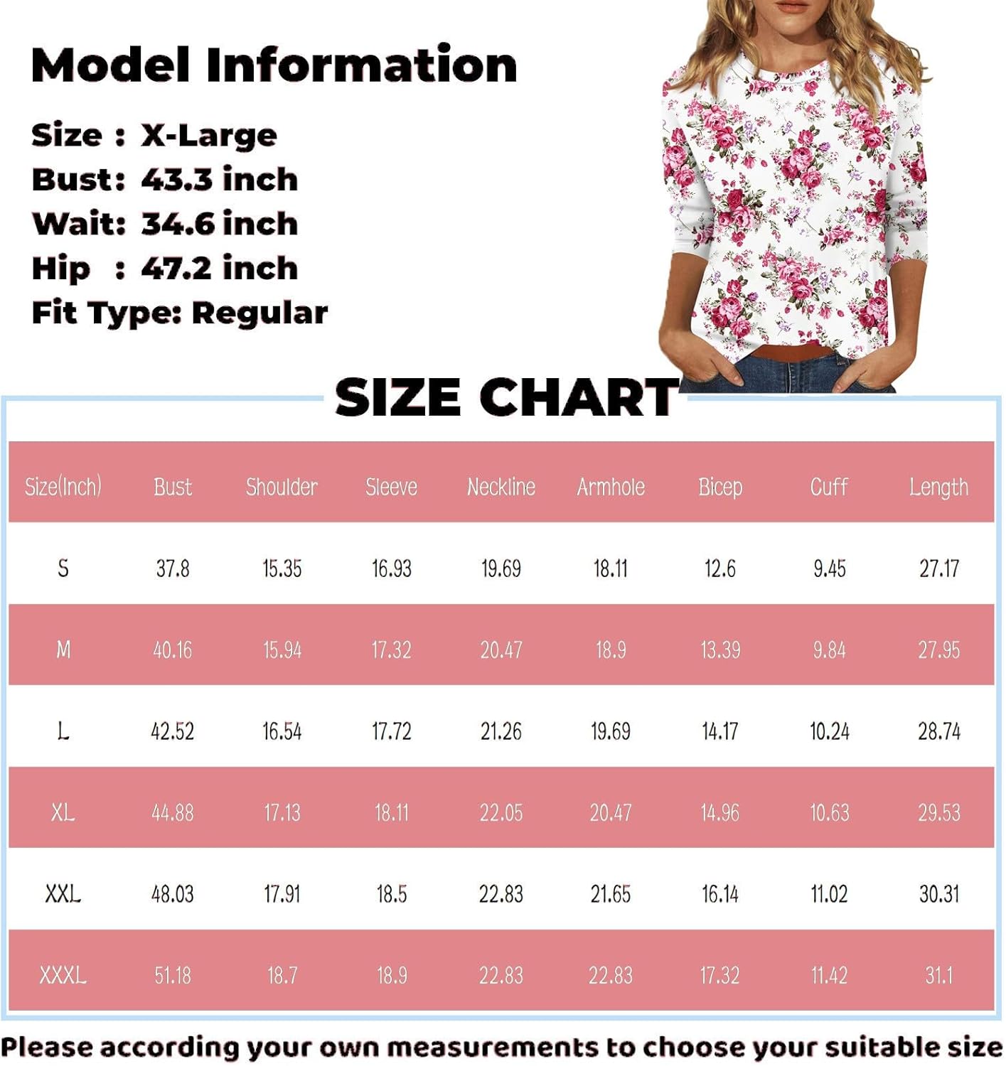 Womens Christmas Shirt Dressy 3/4 Length Sleeve Tops - Funny Christmas Graphic 2025 Crew Neck Holiday Tops Pullover - Image 5