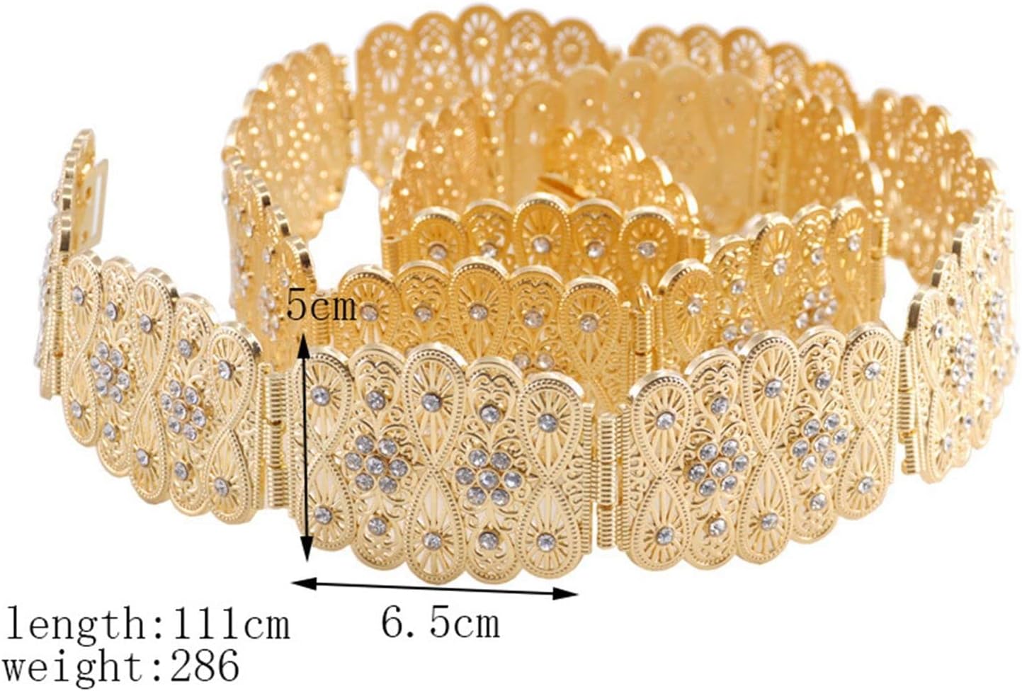 Women Wedding Dress Crystal Waist Chain Jewelry Decoration (Color : Silver, Size : 111cm)