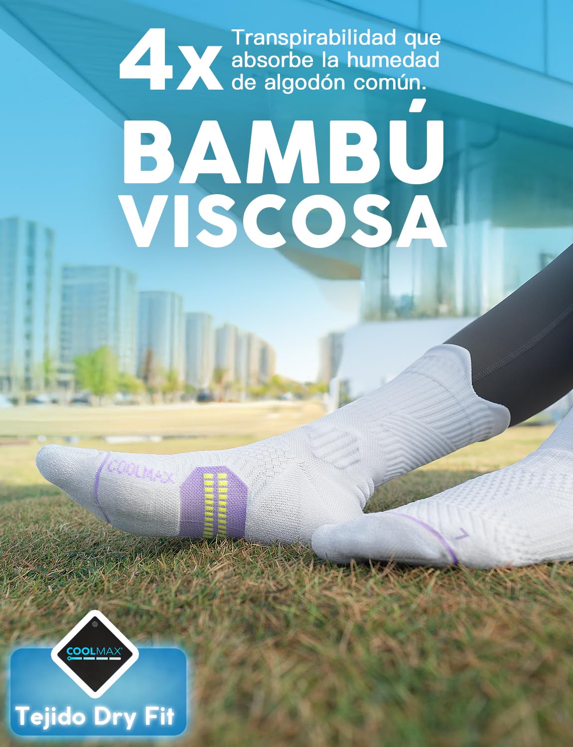 Juclise Calcetines de compresión de viscosa de bambú para correr, calcetines que absorben la humedad, antiampollas, para senderismo,ciclismo