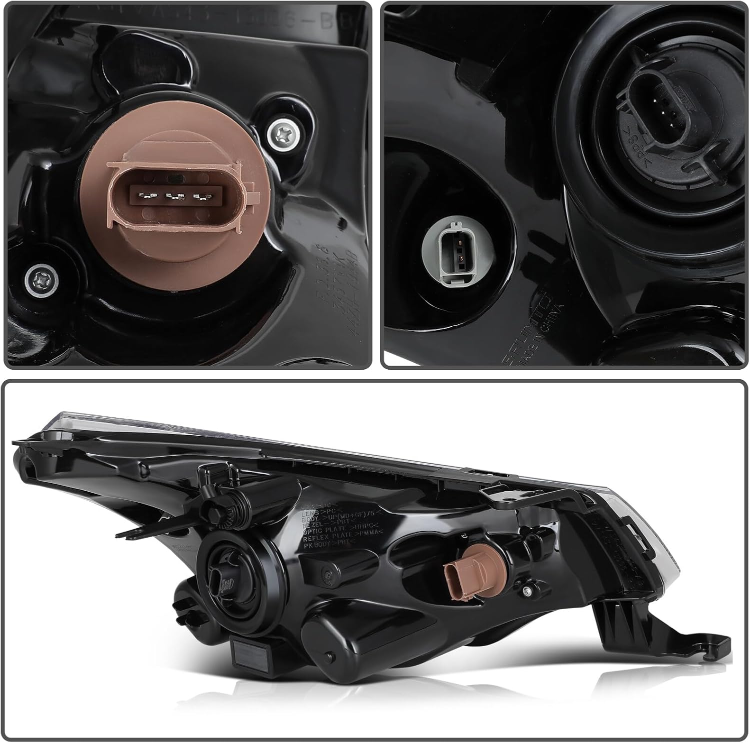 Ineedup Headlight Assembly Fit For Ford For Focus 2008-2011 Front Outside Pair