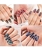 Vista 8 de 6 paquetes de uñas postizas en forma de almendra, uñas postizas de punta francesa Misssix cortas, uñas postizas reutilizables con pegamento, uñas