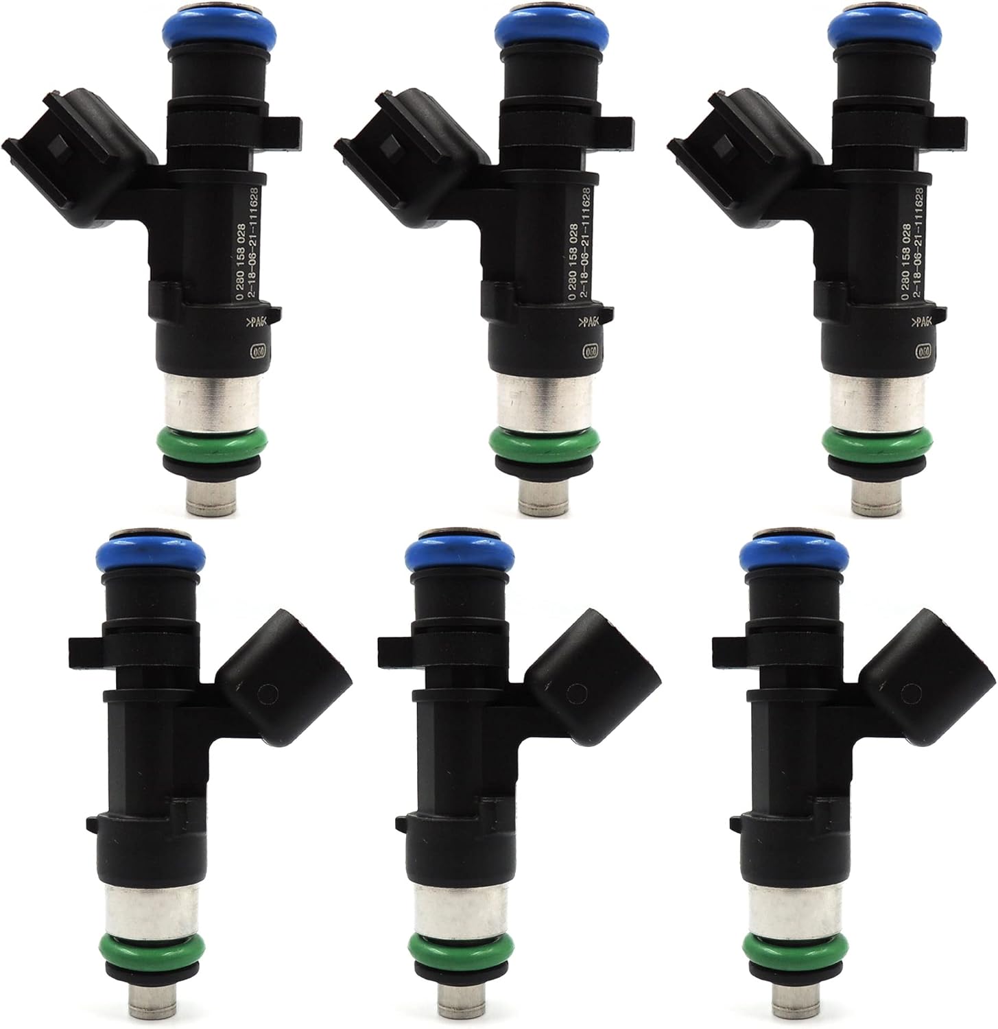 HiSport Fuel Injector 6 PCS 0280158028 04591986AA Compatible with Chrysler 300 V6 2.7L 3.5L 2005-2010,Compatible with Dodge Avanger Magnum 2.7L 3.5L