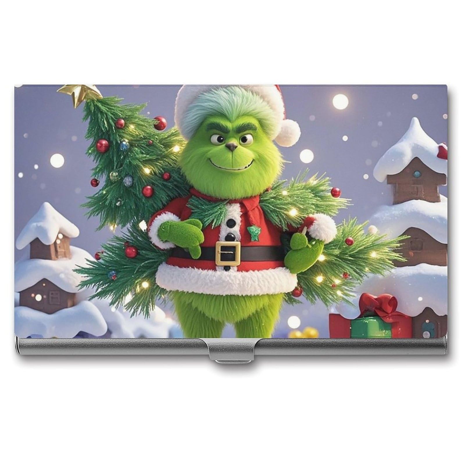 Fekiloot Unisex Silver Holiday Card Holder Color Business Card Box Magnetic Travel Card Case Wallet Portable Business Card Carrier Suitable For Business Professionals Office