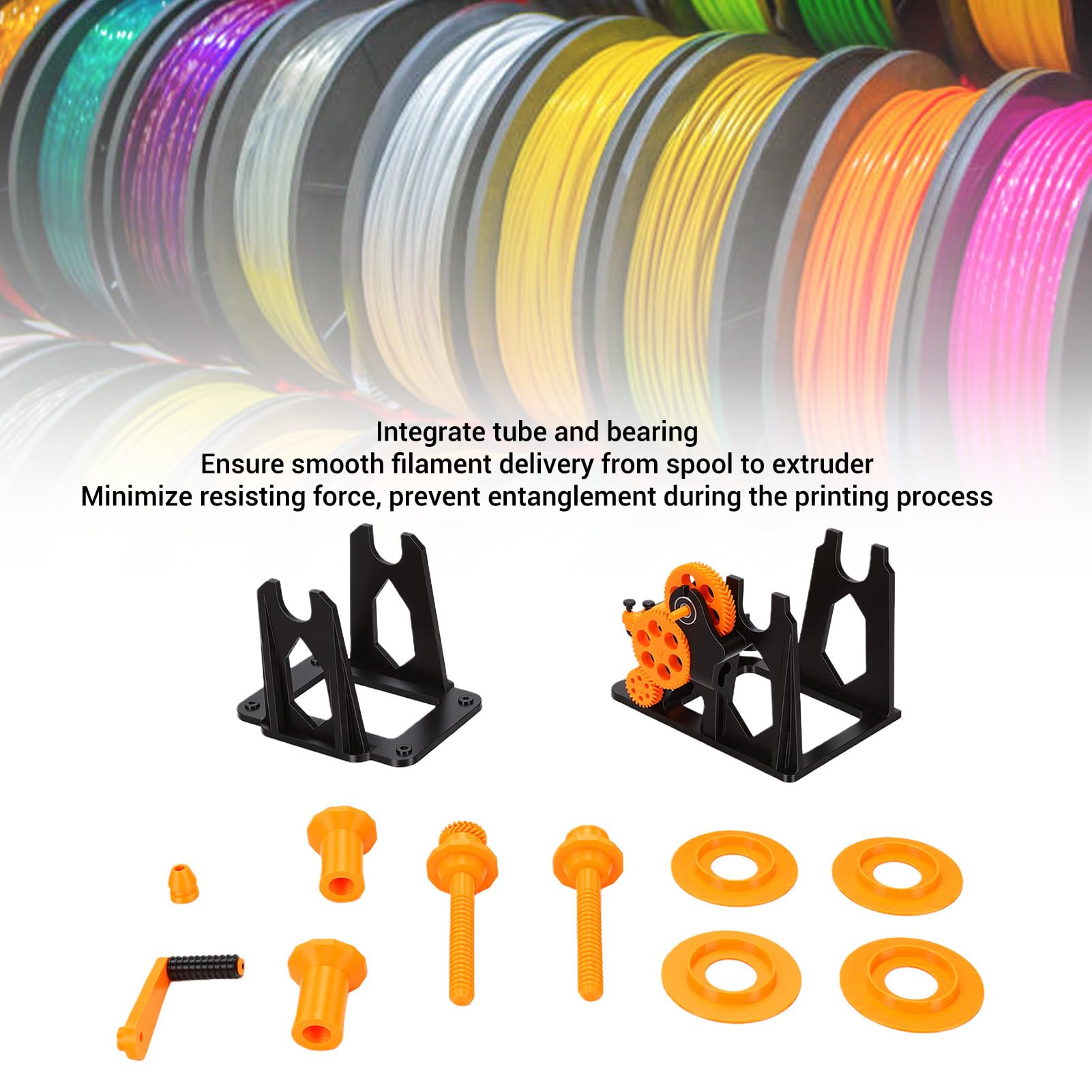 Fabater Zwijacz Włókien do Drukarek 3D, Wytrzymały Przemysłowy Nawijak Włókien, Nawijak Materiałów Eksploatacyjnych do P1S, P1P, X1 z Równomiernym Prowadzeniem Drutu, Szpuli